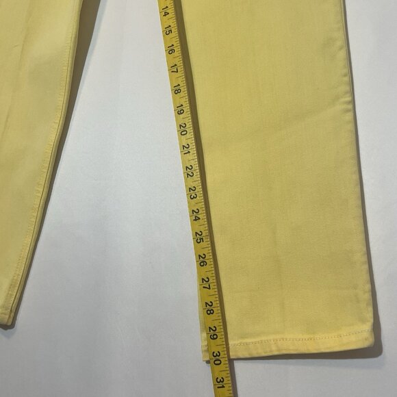 So Slimming Chico’s 2.5 Women’s Ankle Pants Jeans Yellow Stretch Size Large - Picture 7 of 14